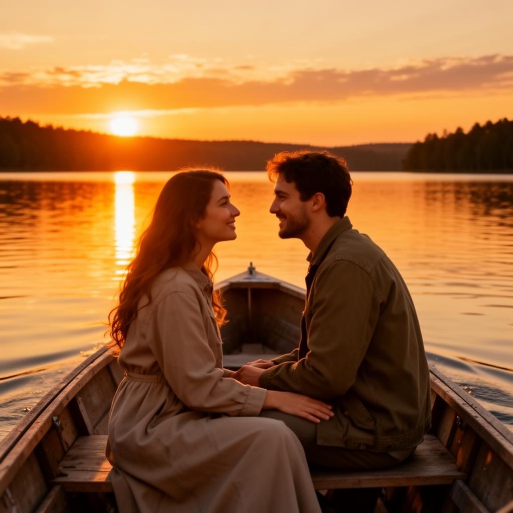 Family enjoying boat ride